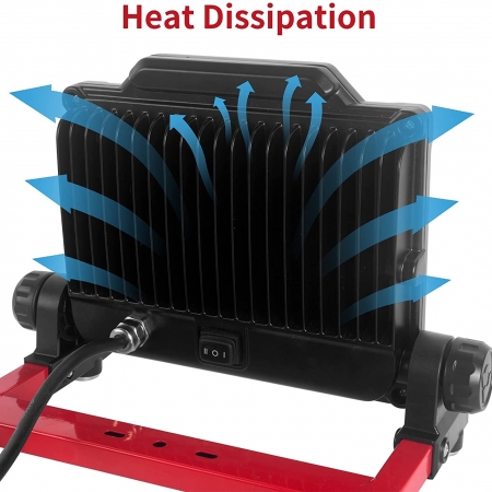 LED Baustrahler Arbeitsleuchte 100W, RISEMART Baustellenstrahler with Haken 10000LM 6500K, IP65 Wasserdicht, tragbare Baustrahle